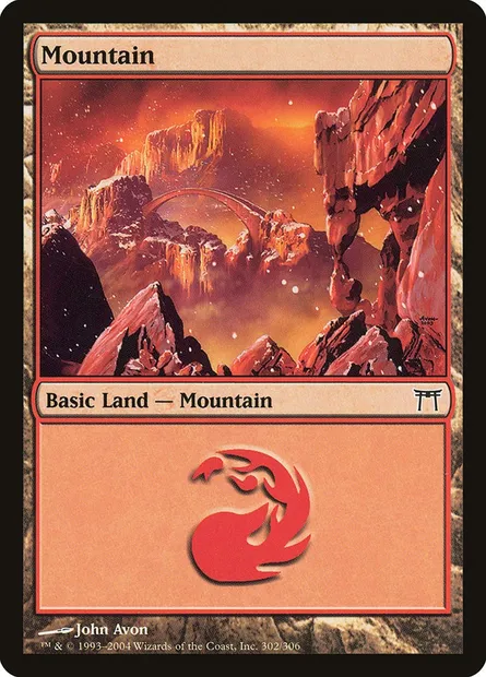 Mountain, Magic card CHK 302 — Champions of Kamigawa set