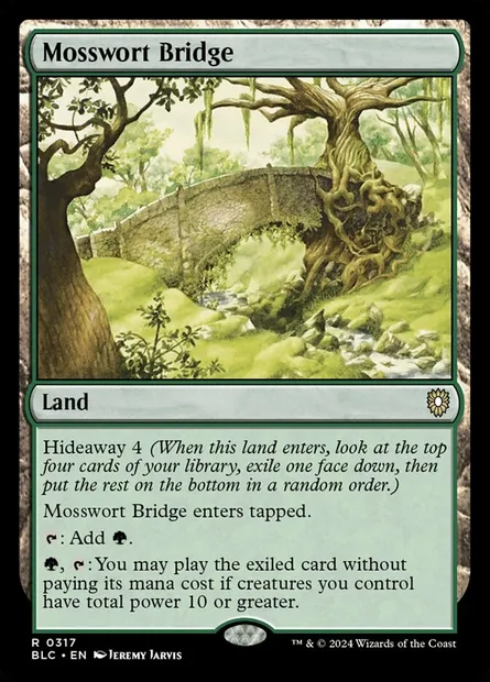 Mosswort Bridge, Magic card BLC 317 — Bloomburrow Commander set