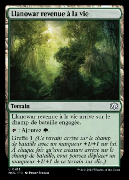 Llanowar revenue à la vie, carte Magic MOC 413 — extension March of the Machine Commander