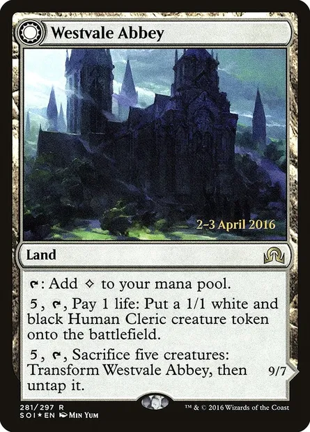 Westvale Abbey // Ormendahl, Profane Prince, Magic card PSOI 281s — Shadows over Innistrad Promos set