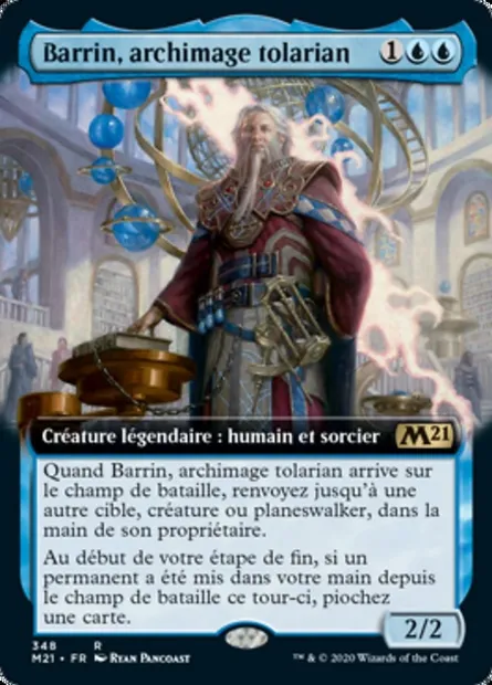 Barrin, archimage tolarian, carte Magic M21 348 — extension Core Set 2021