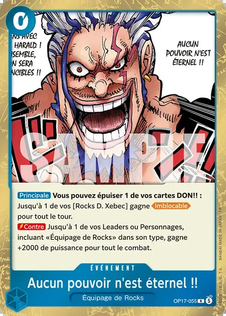 Aucun pouvoir n'est éternel !!, carte One Piece OP17-055 — extension LES GUERRIERS LES PLUS PUISSANTS AU MONDE