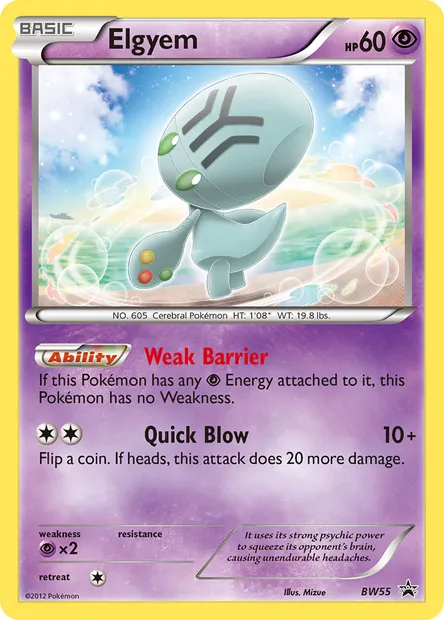 Elgyem, Pokémon card BW 55 — BW Black Star Promos set