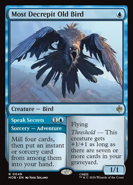 Most Decrepit Old Bird // Speak Secrets, Magic card HOB 49 — The Hobbit set