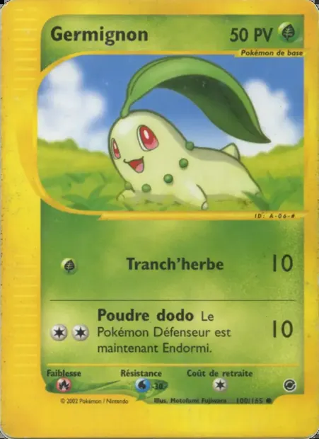 Germignon, carte Pokémon EX 100 — extension Expedition