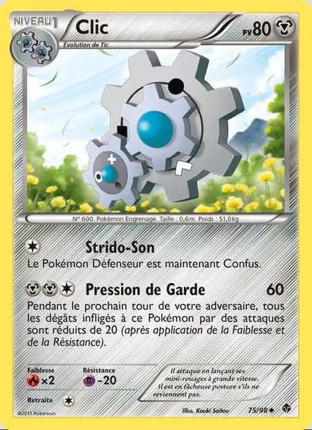 Clic, carte Pokémon EPO 75 — extension Pouvoirs Émergents