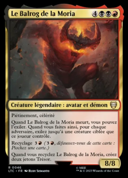 Le Balrog de la Moria, carte Magic LTC 46 — extension Tales of Middle-earth Commander