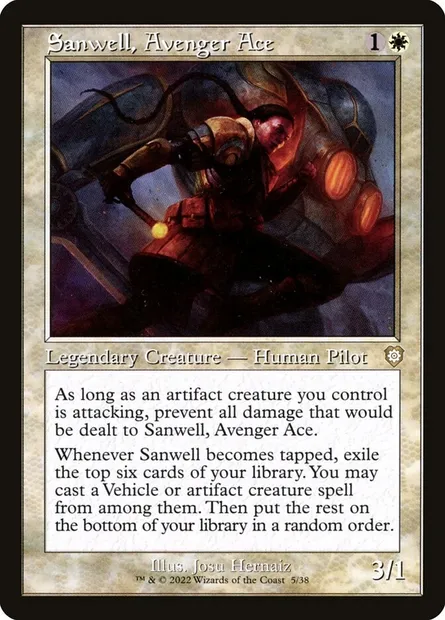 Sanwell, Avenger Ace, Magic card BRC 5 — The Brothers' War Commander set