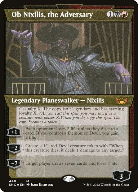 Ob Nixilis, the Adversary, Magic card SNC 448 — Streets of New Capenna set