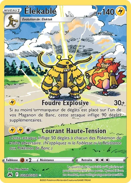 Élekable, carte Pokémon CRZ GG08 — extension Zénith Suprême