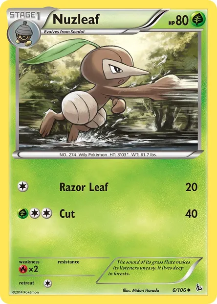 Nuzleaf, Pokémon card FLF 6 — Flashfire set