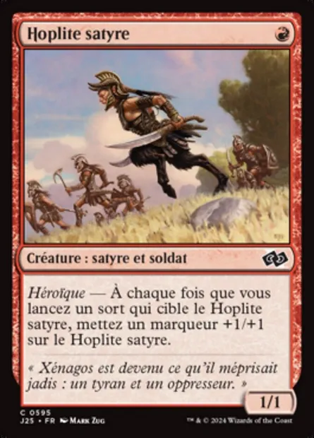 Hoplite satyre, carte Magic J25 595 — extension Foundations Jumpstart