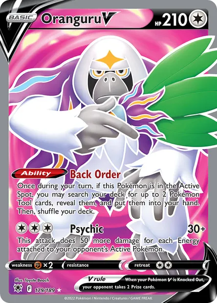 Oranguru V, Pokémon card ASR 179 — Astral Radiance set