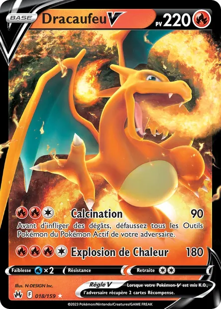 Dracaufeu V, carte Pokémon CRZ 018 — extension Zénith Suprême