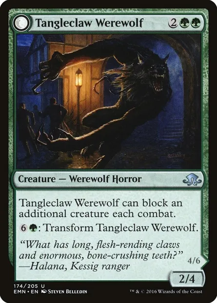 Tangleclaw Werewolf // Fibrous Entangler, Magic card EMN 174 — Eldritch Moon set