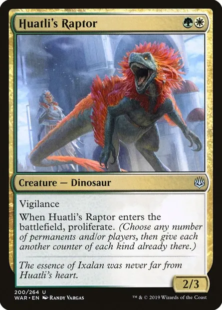Huatli's Raptor, Magic card WAR 200 — War of the Spark set