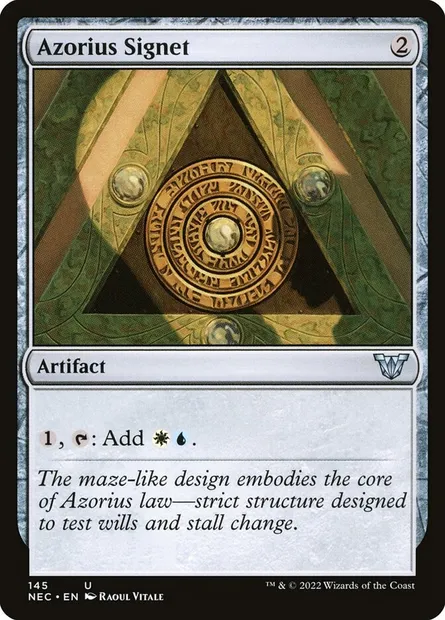 Azorius Signet, Magic card NEC 145 — Neon Dynasty Commander set