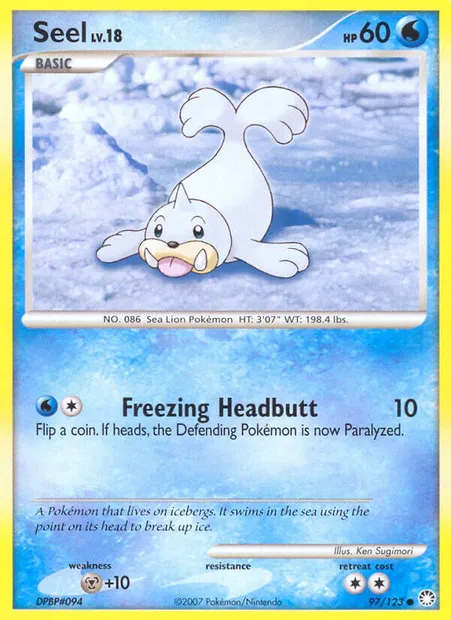 Seel, Pokémon card MT 97 — Mysterious Treasures set