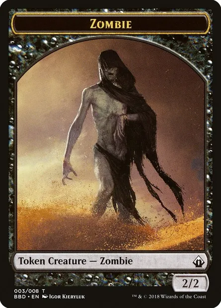 Zombie, carte Magic TBBD 3 — extension Battlebond Tokens