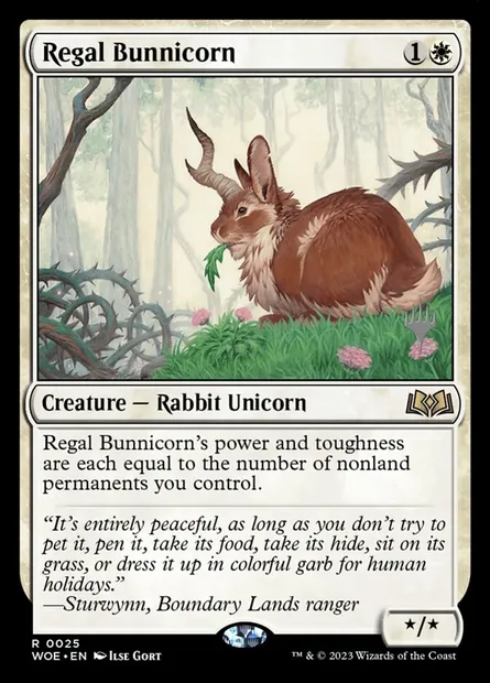 Lapicorne royal, carte Magic PWOE 25p — extension Wilds of Eldraine Promos