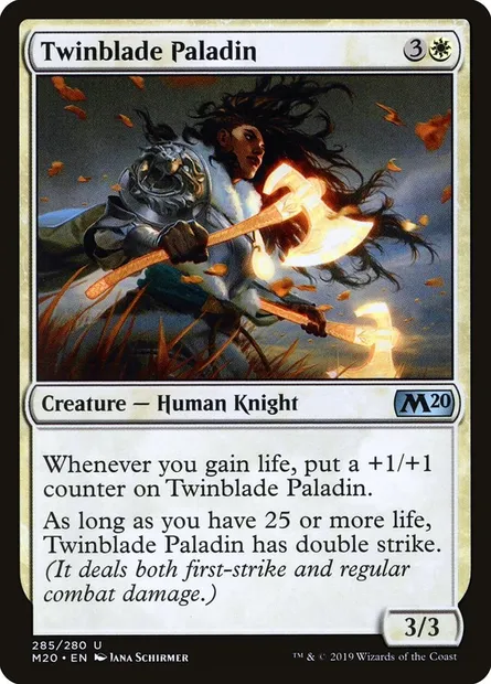 Twinblade Paladin, Magic card M20 285 — Core Set 2020 set