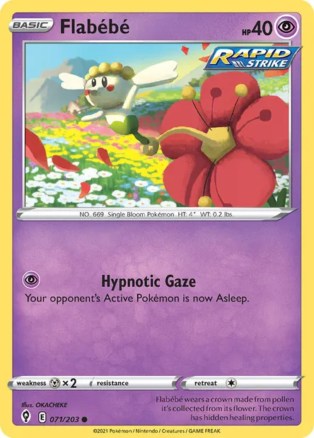 Flabébé, Pokémon card EVS 71 — Evolving Skies set