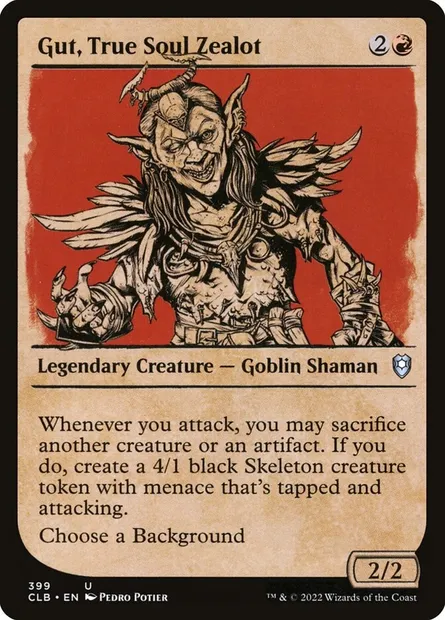 Gut, True Soul Zealot, Magic card CLB 399 — Commander Legends: Battle for Baldur's Gate set