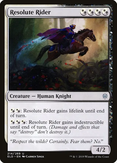 Resolute Rider, Magic card ELD 214 — Throne of Eldraine set