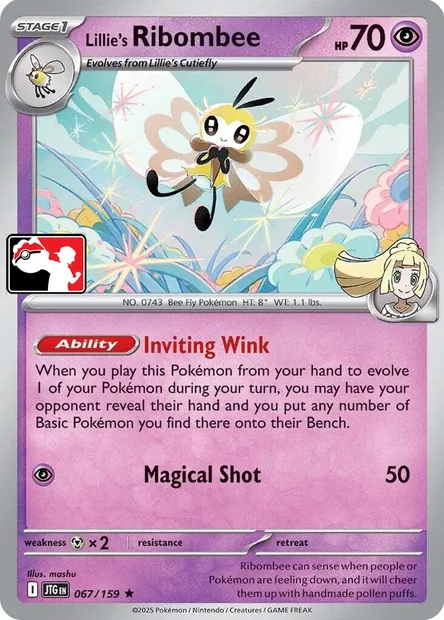 Lillie's Ribombee, Pokémon card PPS 067-2 — Play! Pokémon Prize Pack Series set