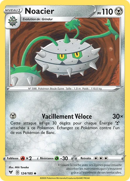 Noacier, carte Pokémon VIV 124 — extension Voltage Éclatant
