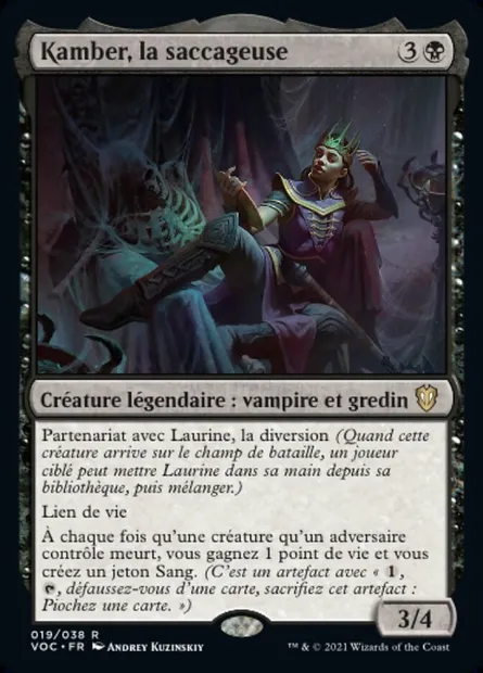 Kamber, la saccageuse, carte Magic VOC 19 — extension Crimson Vow Commander