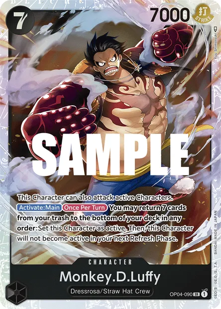 Monkey D. Luffy, carte One Piece OP04-090 — extension KINGDOMS OF INTRIGUE