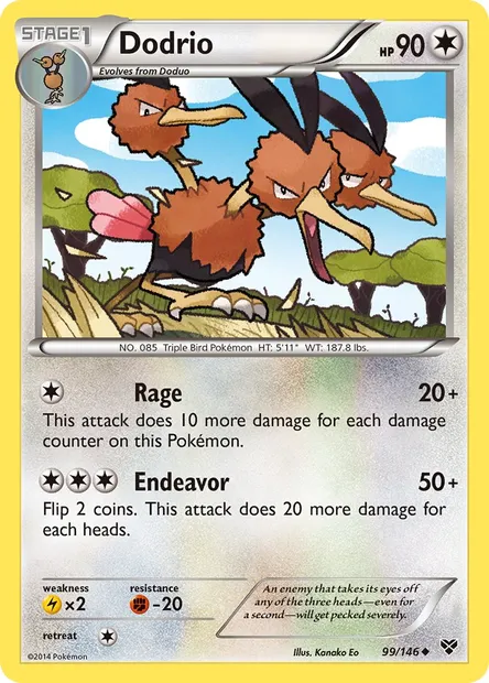Dodrio, Pokémon card XY 99 — XY set