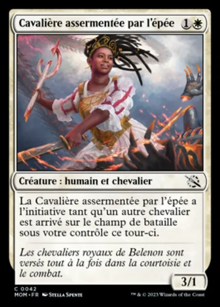 Cavalière assermentée par l'épée, carte Magic MOM 42 — extension L'invasion des machines