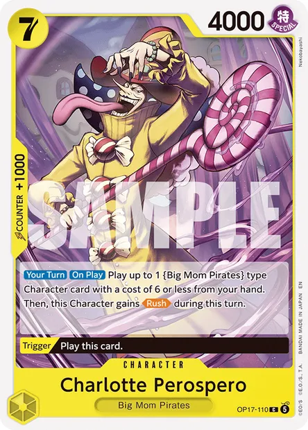 Charlotte Perospero, One Piece card OP17-110 — THE WORLD’S STRONGEST WARRIORS set