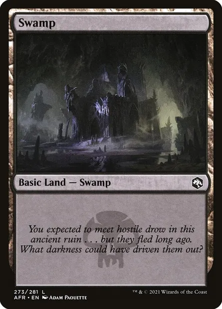 Swamp, Magic card AFR 273 — Adventures in the Forgotten Realms set