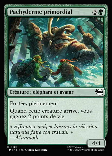 Pachyderme primordial, carte Magic TMT 129 — extension Teenage Mutant Ninja Turtles