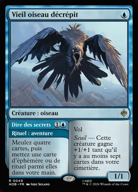 Vieil oiseau décrépit // Speak Secrets, carte Magic HOB 49 — extension The Hobbit