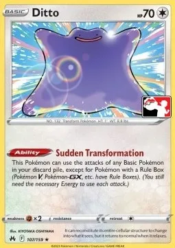 Ditto, Pokémon card PPS 107 — Play! Pokémon Prize Pack Series set
