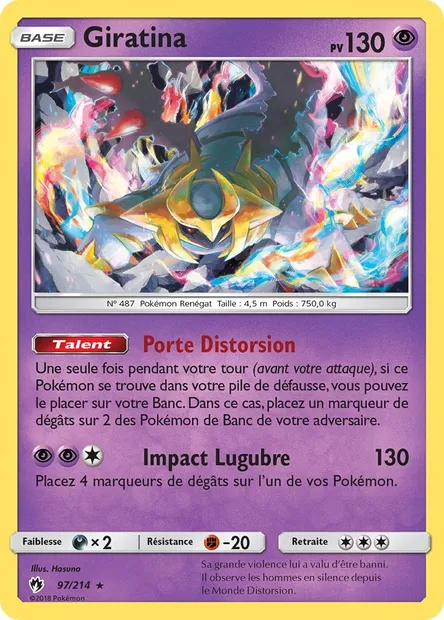 Giratina, carte Pokémon LOT 97 — extension Tonnerre Perdu