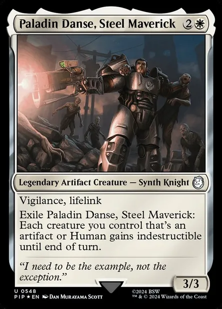 Paladin Danse, rebelle d'acier, carte Magic PIP 548 — extension Fallout