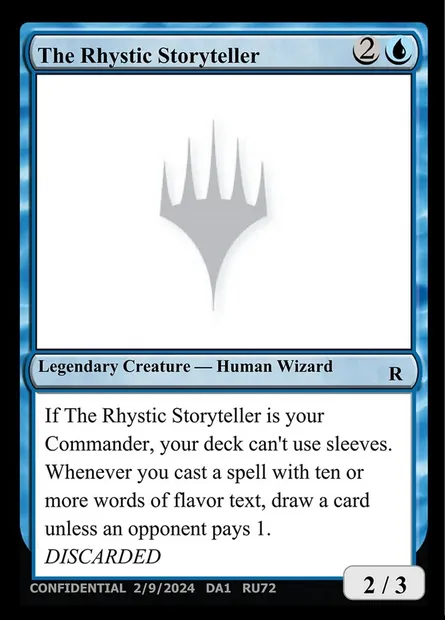 The Rhystic Storyteller, carte Magic UNK RU72 — extension Unknown Event