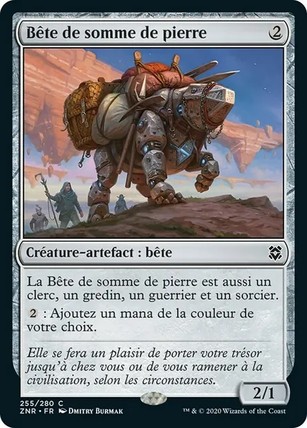 Bête de somme de pierre, carte Magic ZNR 255 — extension Renaissance de Zendikar