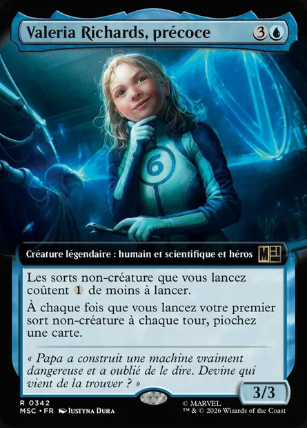 Valeria Richards, précoce, carte Magic MSC 342 — extension Marvel Super Heroes Commander