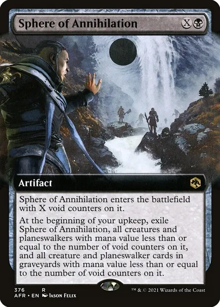 Sphere of Annihilation, Magic card AFR 376 — Adventures in the Forgotten Realms set