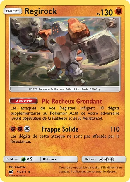 Regirock, carte Pokémon CIN 53 — extension Invasion Carmin