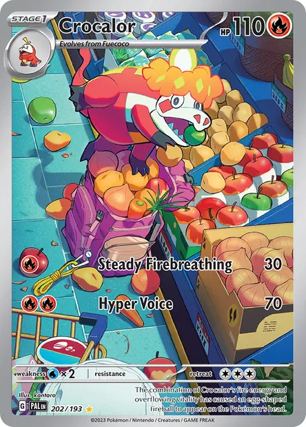 Crocalor, Pokémon card PAL 202 — Paldea Evolved set