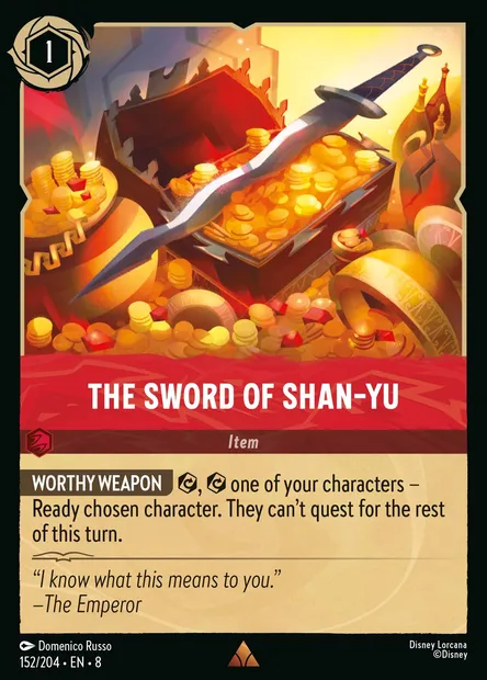 The Sword of Shan-Yu, Disney Lorcana card CH8-152 — The Reign of Jafar set