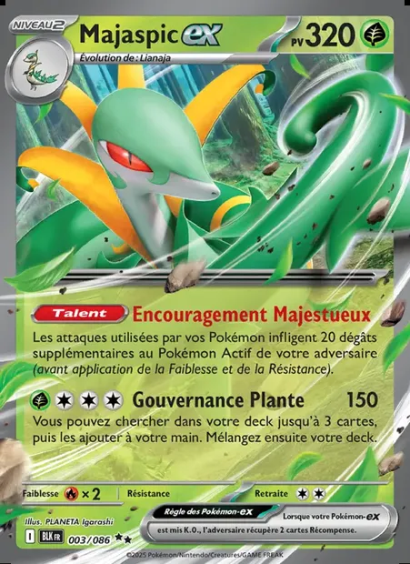 Majaspic-ex, carte Pokémon BLK 003 — extension Foudre Noire