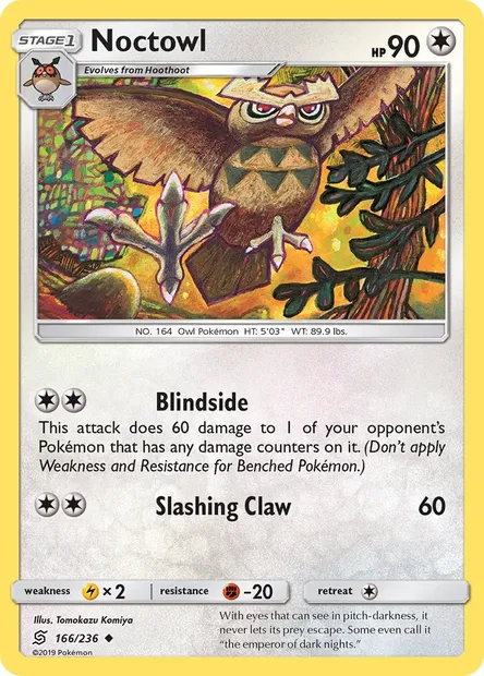 Noctowl, Pokémon card UNM 166 — Unified Minds set